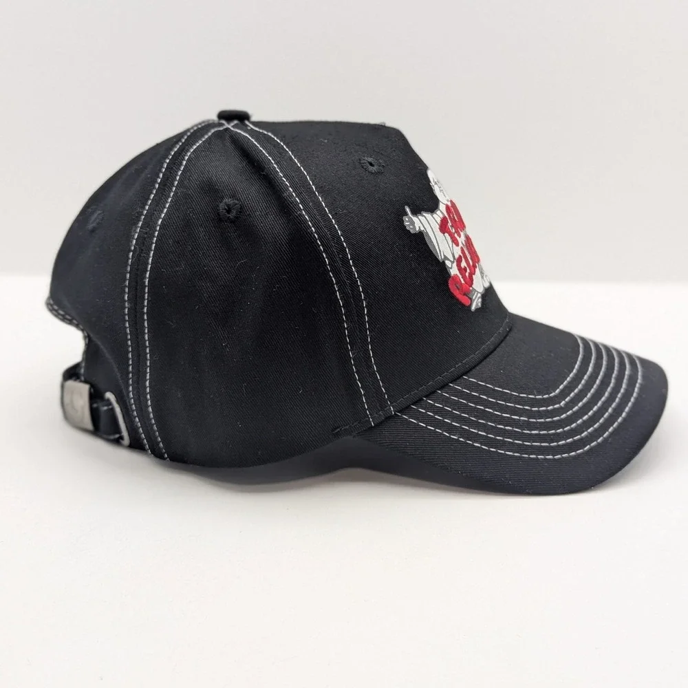 True Religion Jet Black True‎ Buddha Embroidered Hat TR4239 Adjustable Cap NWT